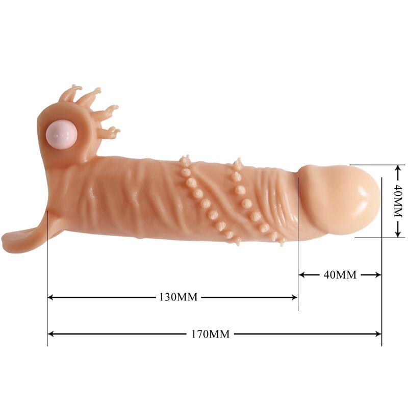 PRETTY LOVE - CONNOR PENIS SLEEVE + KLITORIS STIMULATOR KÖTTFÄRGAD