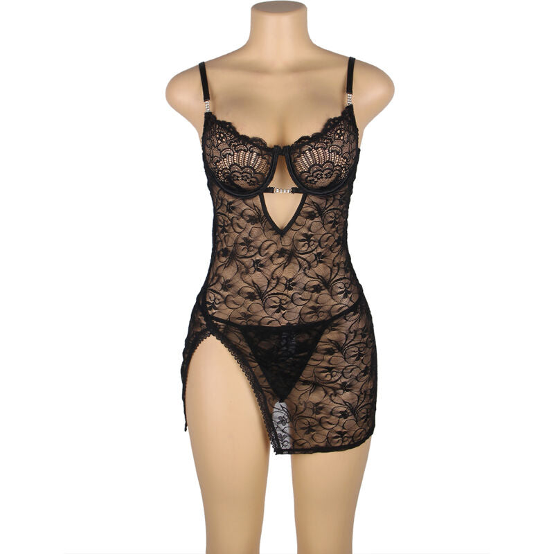 SUBBLIME spets babydoll med justerbara remmar i svart