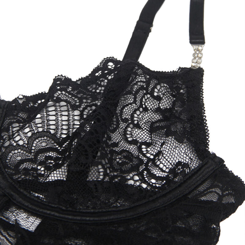 SUBBLIME spets babydoll med justerbara remmar i svart