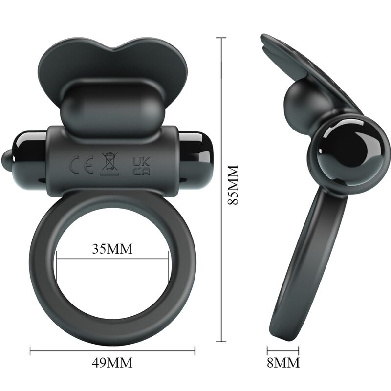 Debonaire vibrerande ring rabbit med 10 vibrationer i svart