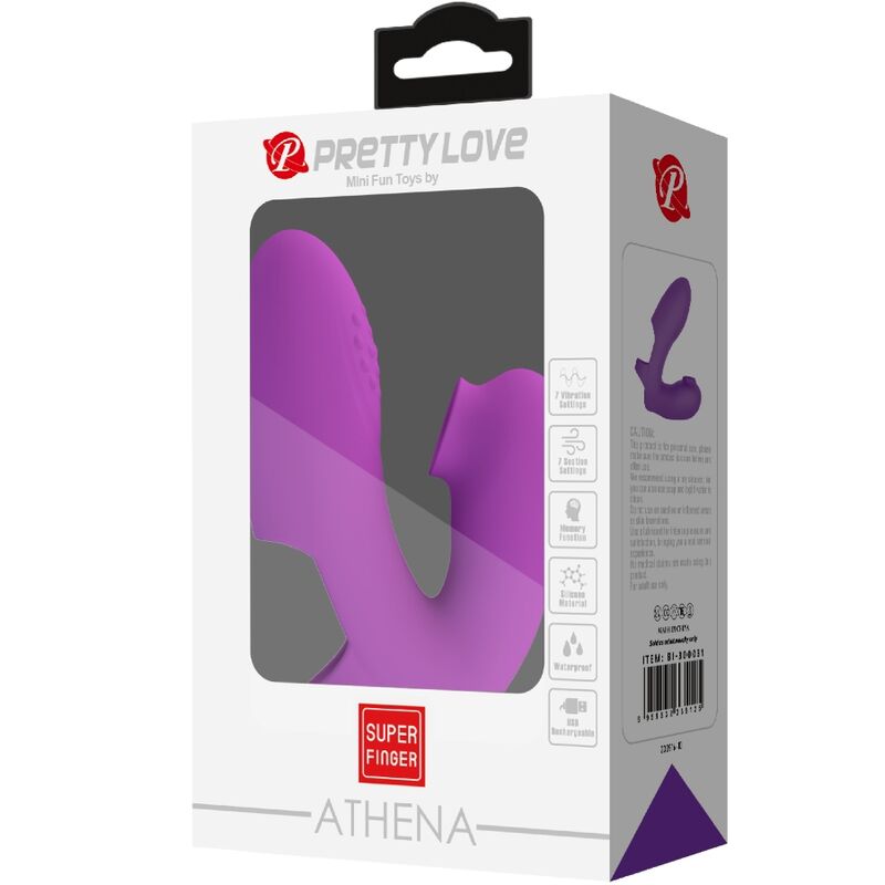 PRETTY LOVE Athena Finger Vibrator med klitorisstimulator i lila