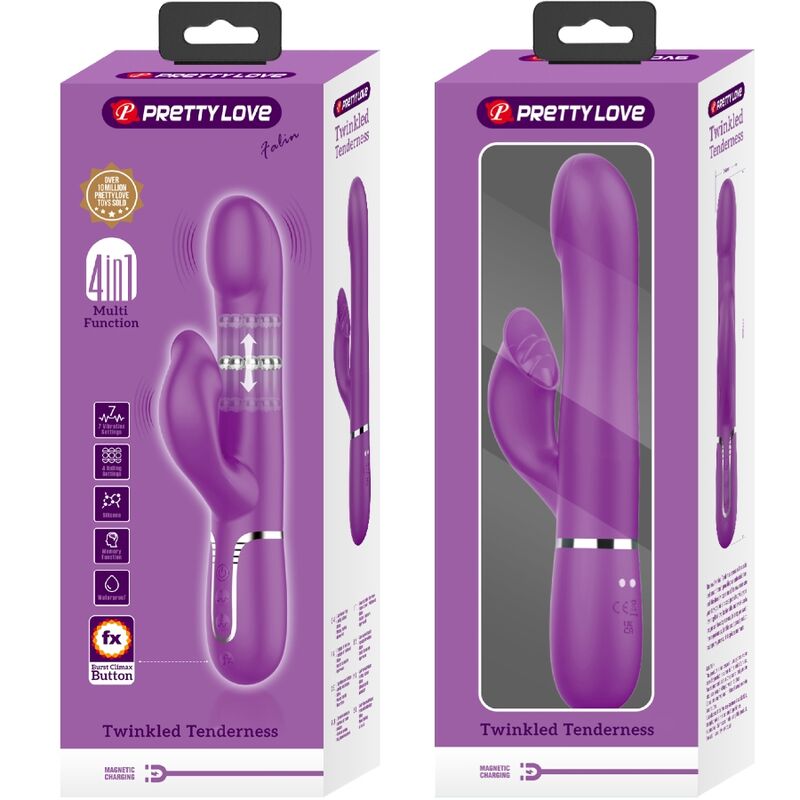 PRETTY LOVE 4 i 1 multifunktionell vibrator och stimulator i lila