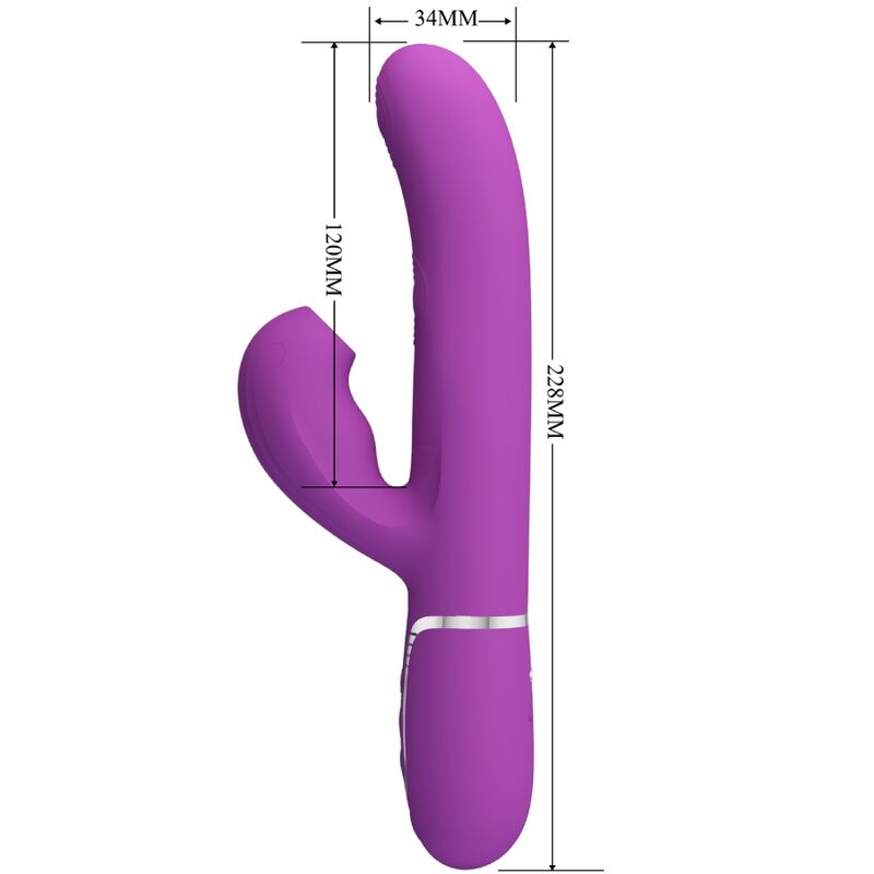 PRETTY LOVE Perlita 3 i 1 multifunktions rabbit vibrator lila