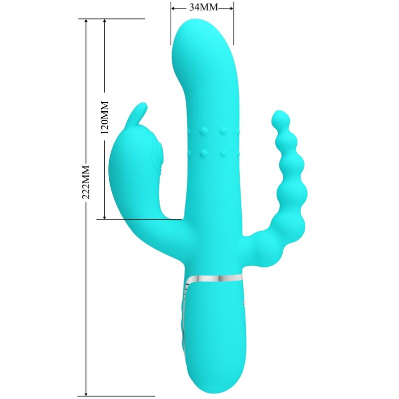PRETTY LOVE Cammy 4 i 1 multifunktionell rabbit vibrator blå