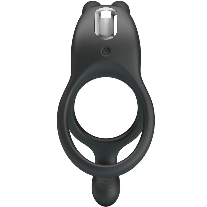 PRETTY LOVE SETH dubbel vibrerande ring i svart