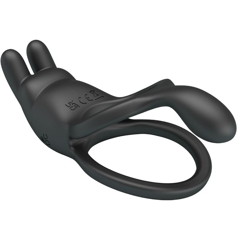 PRETTY LOVE SETH dubbel vibrerande ring i svart