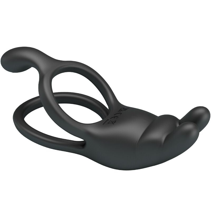 PRETTY LOVE SETH dubbel vibrerande ring i svart