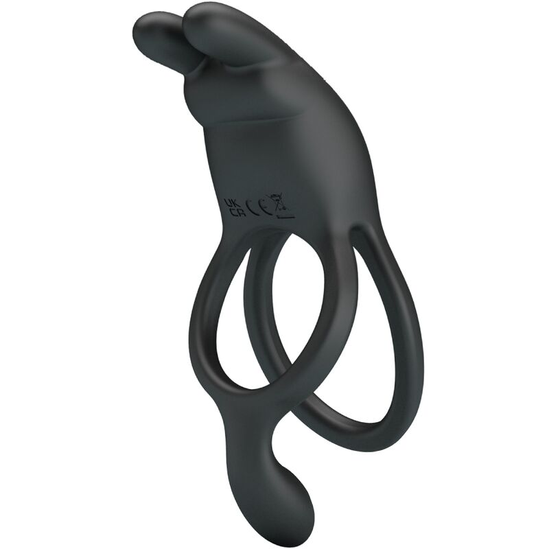 PRETTY LOVE SETH dubbel vibrerande ring i svart