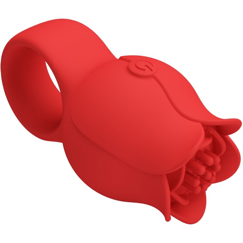 PRETTY LOVE JAE rosformad finger vibrator i röd färg