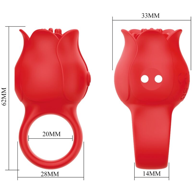 PRETTY LOVE JAE rosformad finger vibrator i röd färg