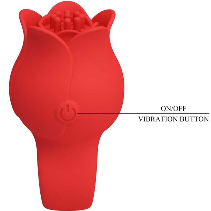 PRETTY LOVE JAE rosformad finger vibrator i röd färg