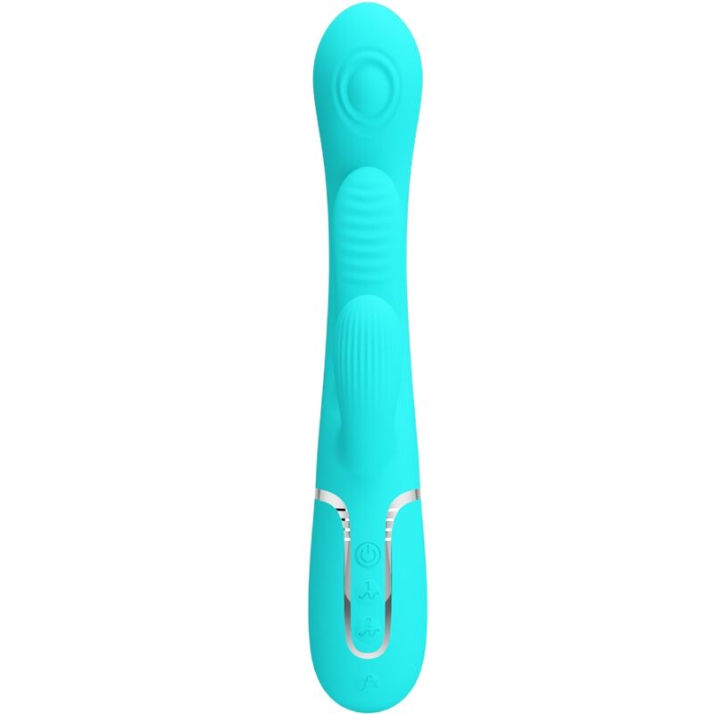 PRETTY LOVE - SHANIA TRIPLE RABBIT MULTIFUNCTION VIBRATOR 3 I 1 BLÅ