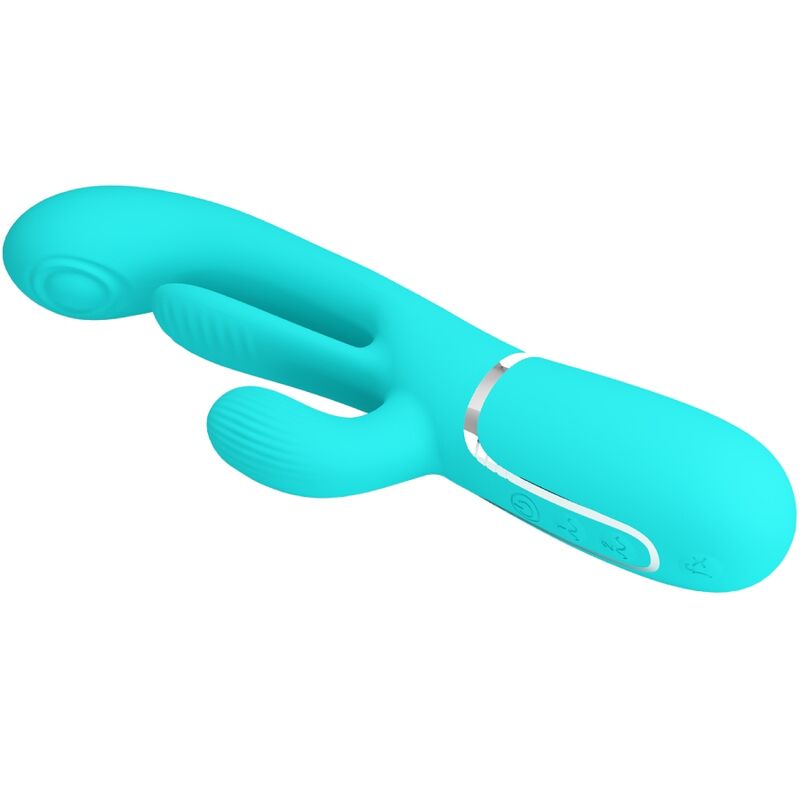 PRETTY LOVE - SHANIA TRIPLE RABBIT MULTIFUNCTION VIBRATOR 3 I 1 BLÅ