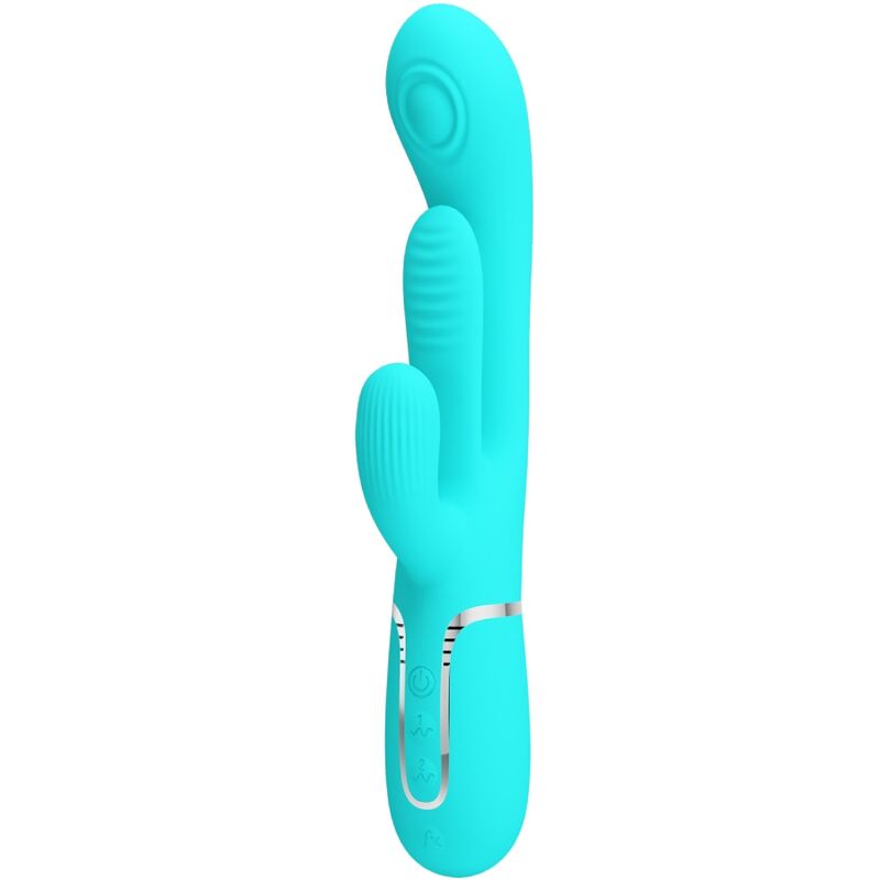PRETTY LOVE - SHANIA TRIPLE RABBIT MULTIFUNCTION VIBRATOR 3 I 1 BLÅ