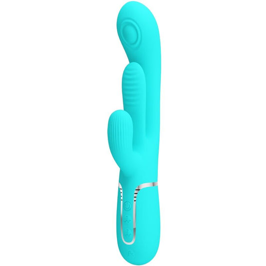 PRETTY LOVE - SHANIA TRIPLE RABBIT MULTIFUNCTION VIBRATOR 3 I 1 BLÅ