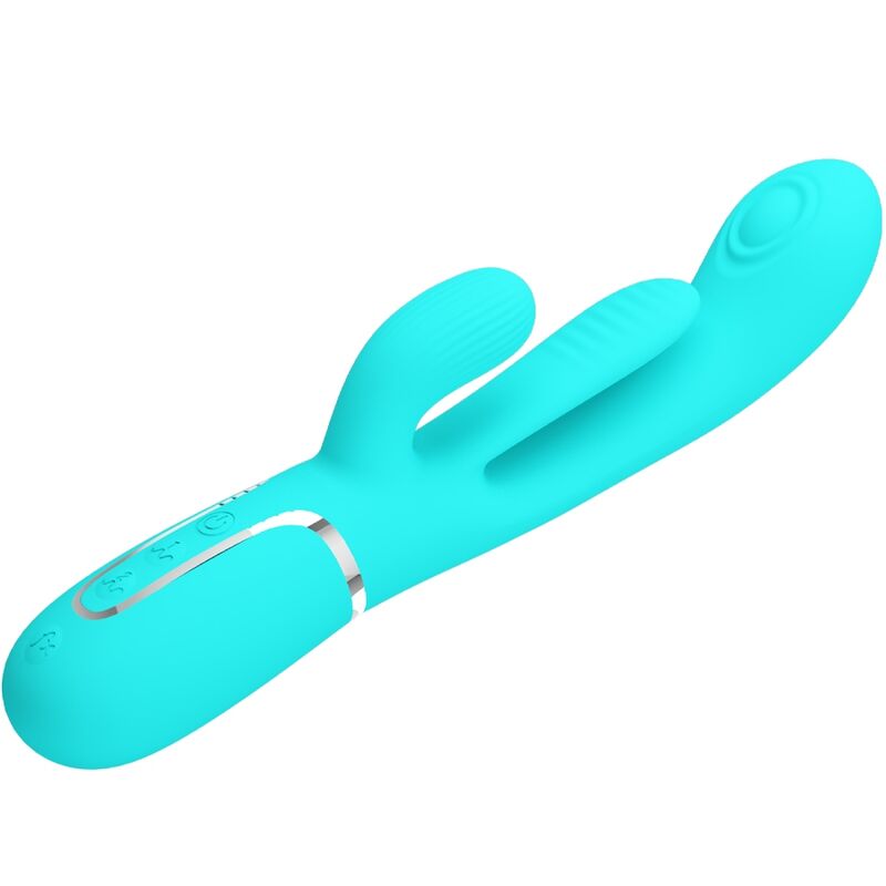 PRETTY LOVE - SHANIA TRIPLE RABBIT MULTIFUNCTION VIBRATOR 3 I 1 BLÅ