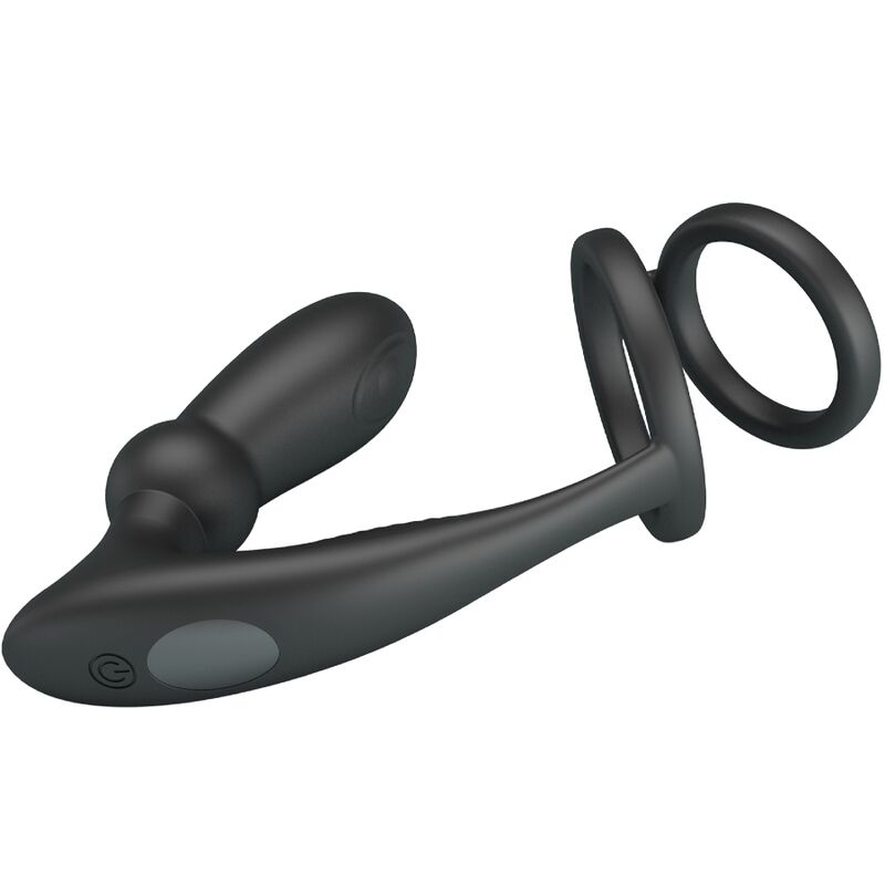 PRETTY LOVE EMONI penisring och analplugg med 12 vibrationer