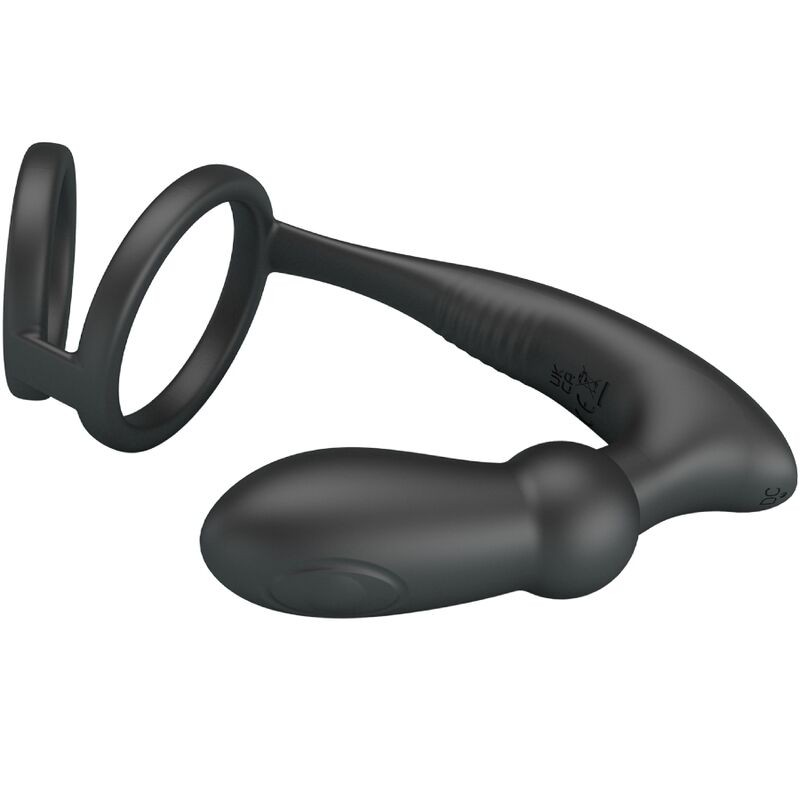 PRETTY LOVE EMONI penisring och analplugg med 12 vibrationer