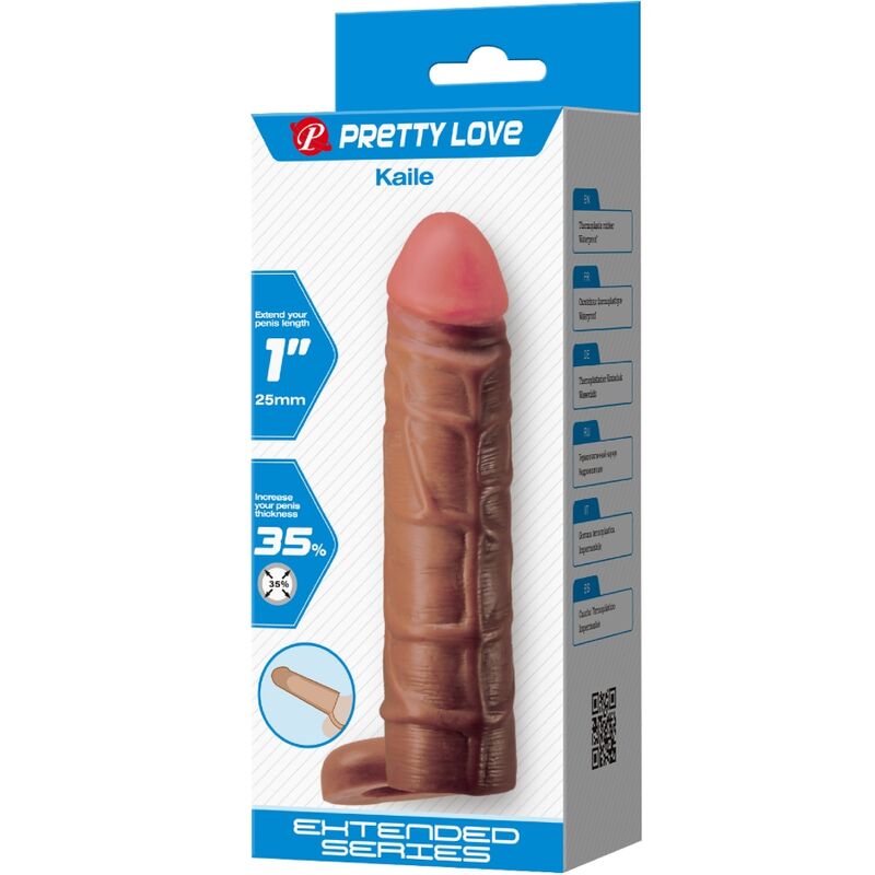 PRETTY LOVE - KAILE PENIS SLEEVE MED 2,5 CM FÖRLÄNGNING MULATTO