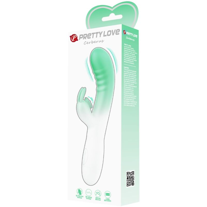 PRETTY LOVE - CERBERUS RABBIT VIBRATOR 30 VIBRATIONER GRÖN