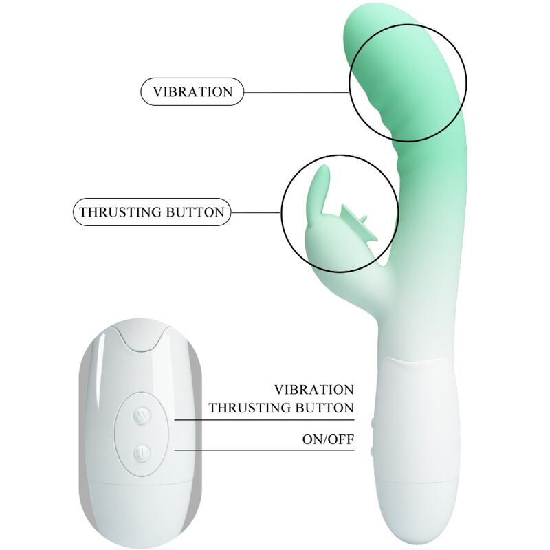 PRETTY LOVE - CERBERUS RABBIT VIBRATOR 30 VIBRATIONER GRÖN