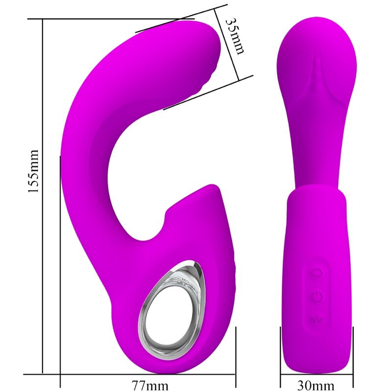 PRETTY LOVE Sibel G-spot vibrator i lila med klitorisstimulator