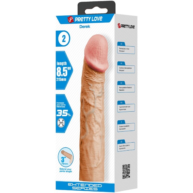 PRETTY LOVE Derek penis sleeve med 7,6 cm förlängning
