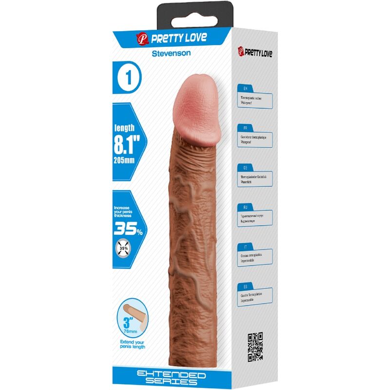 PRETTY LOVE - STEVENSON Penis Sleeve med 7,6 cm förlängning Mulatto