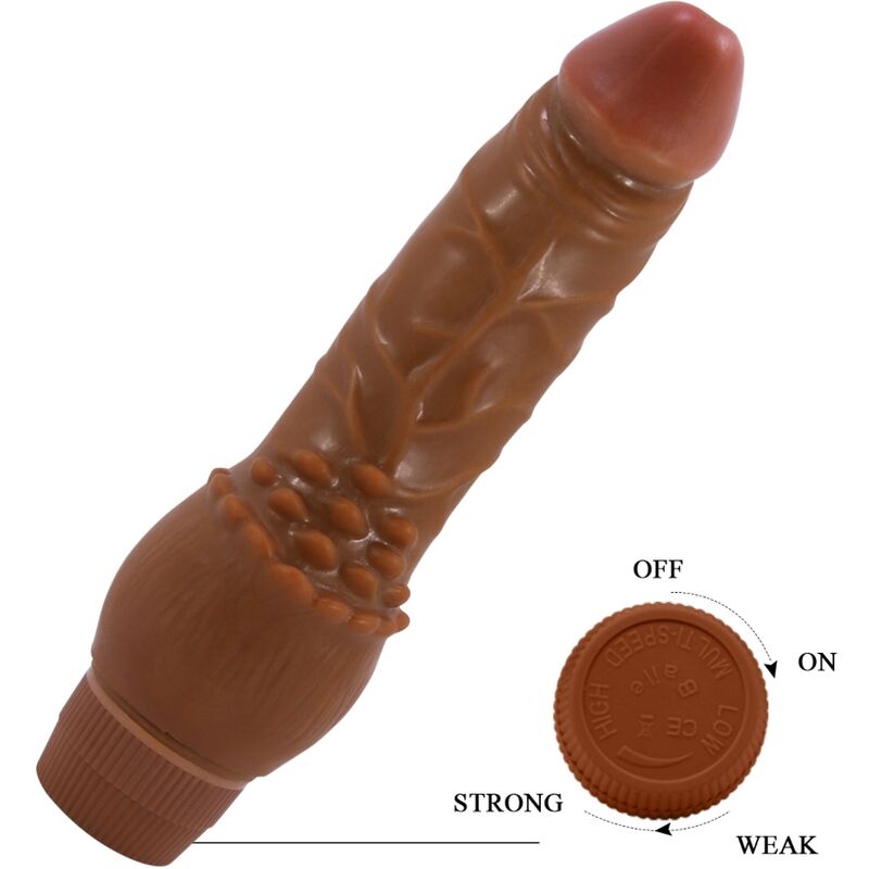 BAILE Barbara realistisk vibrator 19,5 cm mulatto