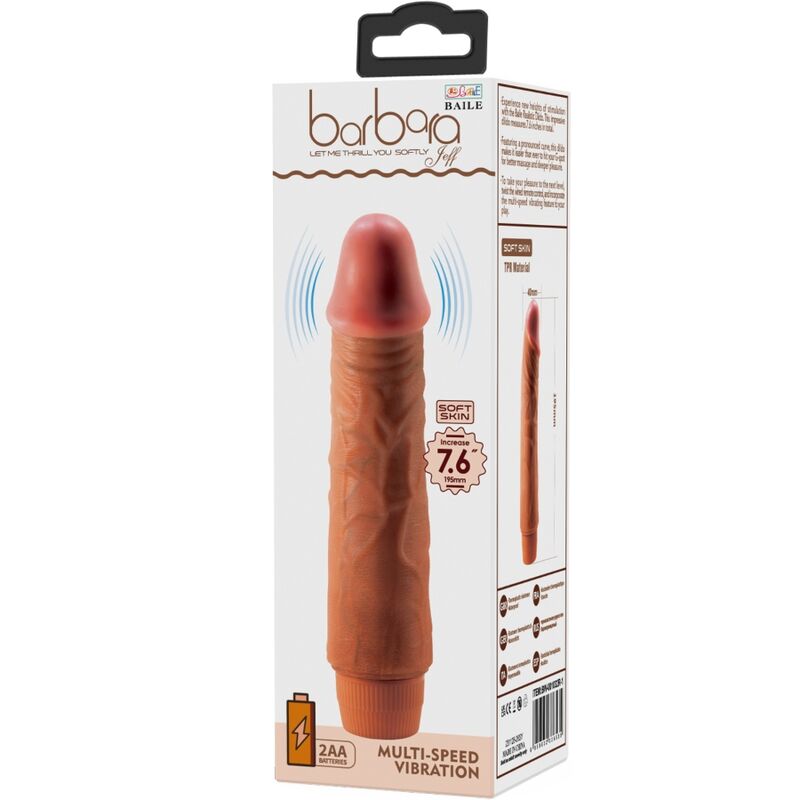 BAILE - JEFF REALISTISK VIBRATOR 19,5 CM MULATTO