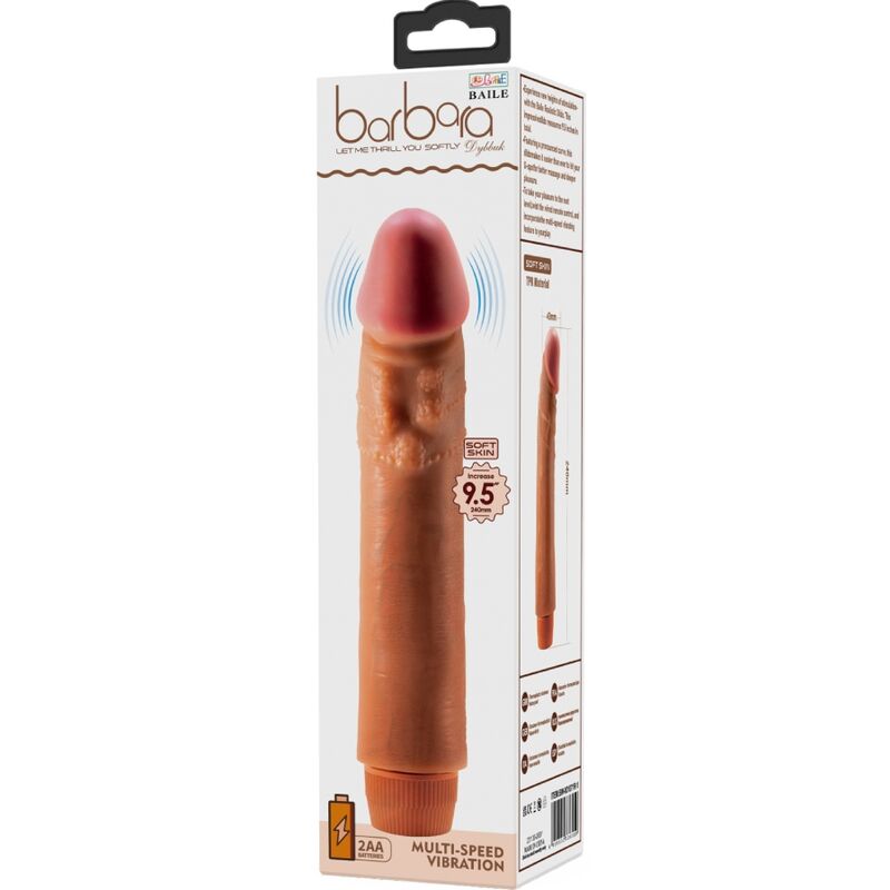 BAILE DYBBUK realistisk vibrator 24 cm mulatto
