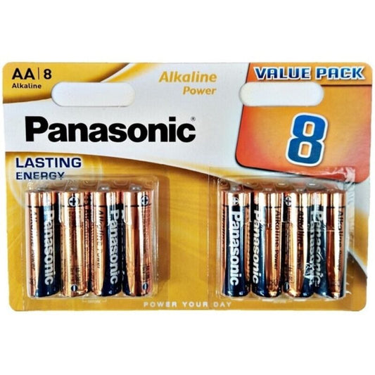 PANASONIC BRONZE ALKALINE AA BATTERY LR6 BLISTER*8
