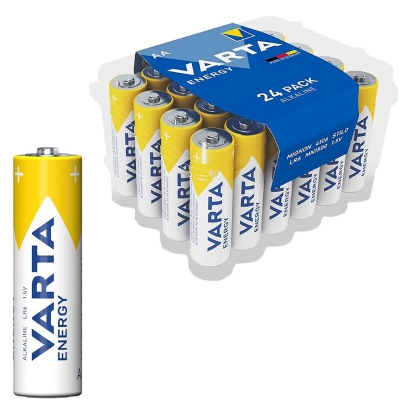 VARTA AA alkaliskt batteri pack om 24