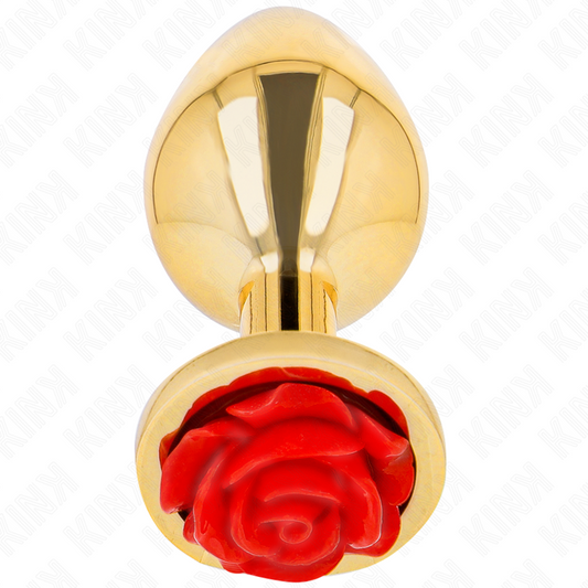 KINK - Analplugg Gold Rose Red Storlek S