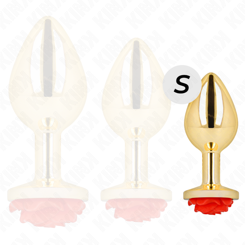 KINK - Analplugg Gold Rose Red Storlek S