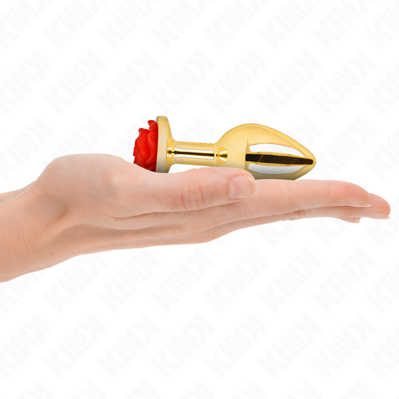 KINK - Analplugg Gold Rose Red Storlek M