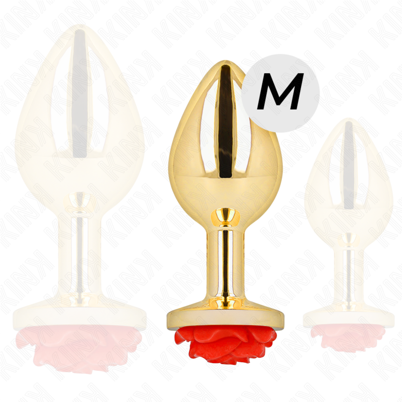 KINK - Analplugg Gold Rose Red Storlek M