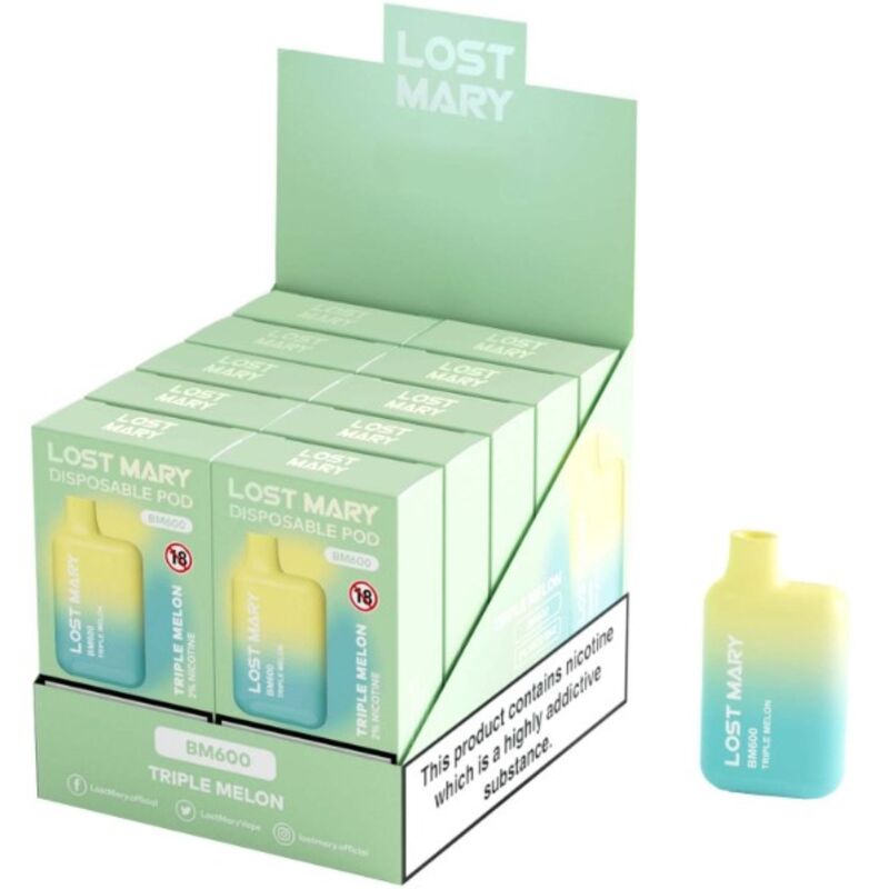 Engångs e-cigarett LOST MARY BM600 med smak av Triple Melon