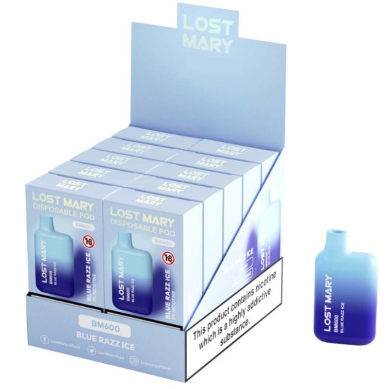 LOST MARY BM600 Nicotine Vaper 2% Blue Razz Ice