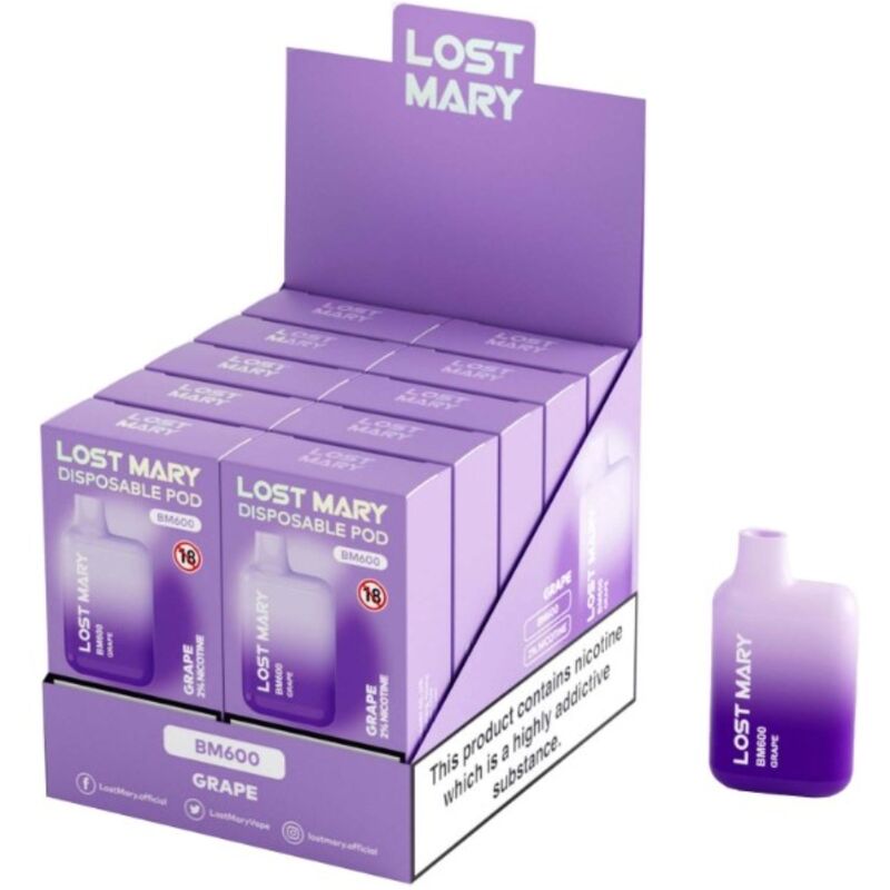 Lost Mary BM600 Nicotine Vaper 2% med druvsmak