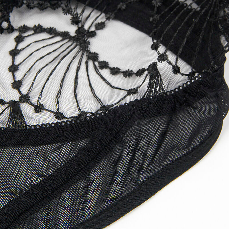 Transparent bodysuit med hålspets i svart från SUBBLIME