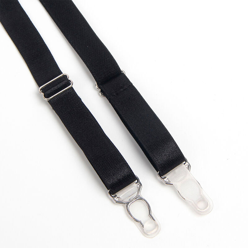 Svart bondage-BH med strumpbälte från SUBBLIME