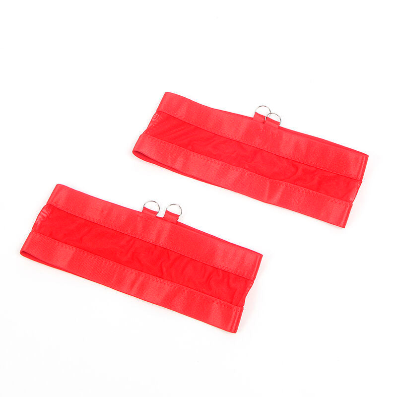 SUBBLIME Röd Bondage BH med Strumpbyxor L/XL