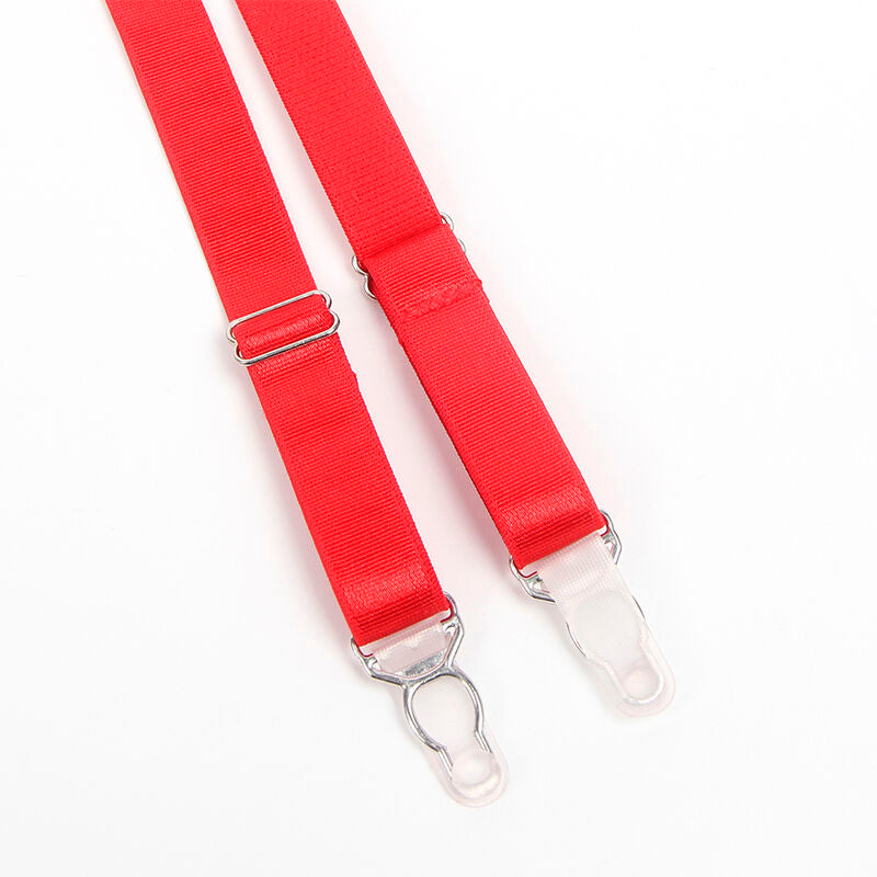 SUBBLIME Röd Bondage BH med Strumpbyxor L/XL