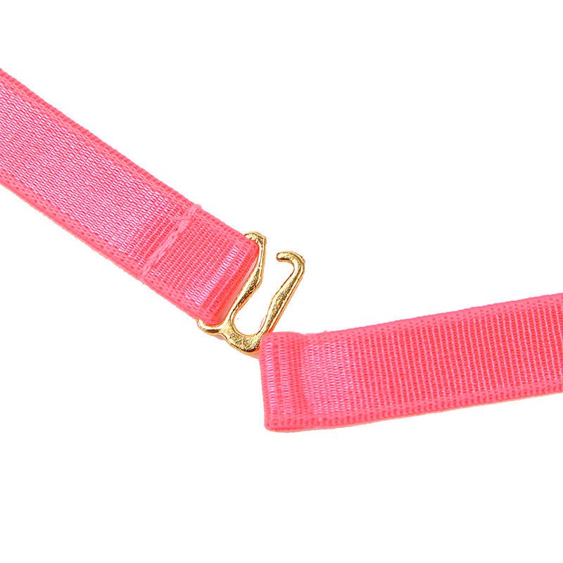 SUBBLIME sexigt rosa BH-set med halsband och bendetaljer