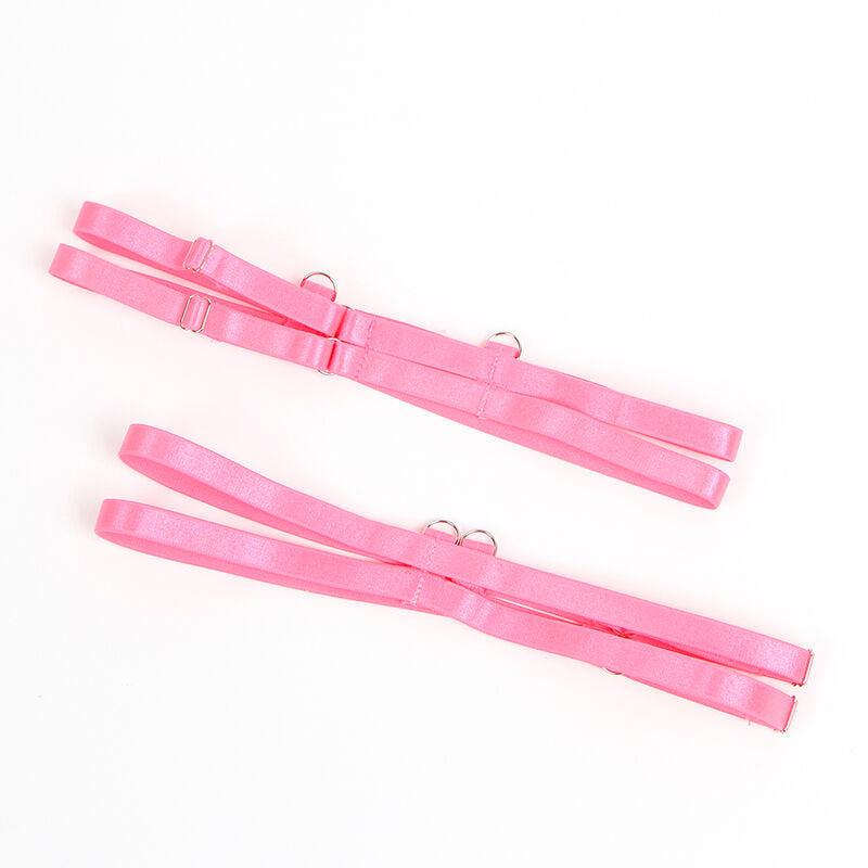 Set med bh och strumpeband i rosa och lila från SUBBLIME