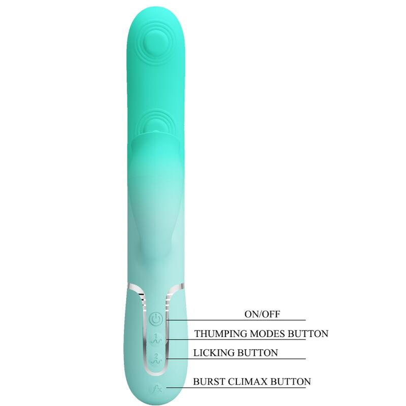 Pretty Love GIGI multifunktionell kaninvibrator i aqua grön