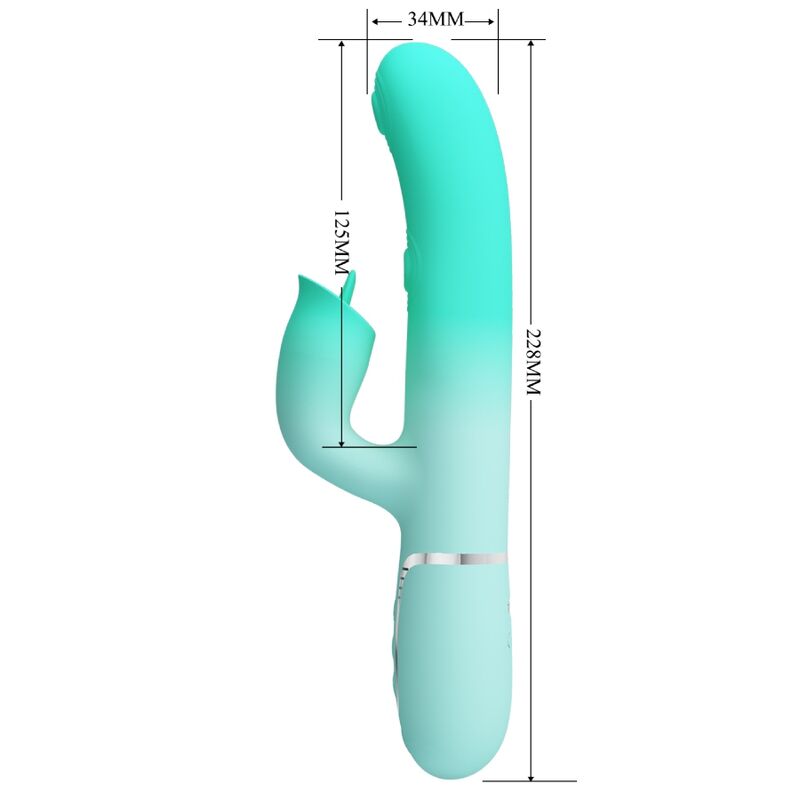 Pretty Love GIGI multifunktionell kaninvibrator i aqua grön