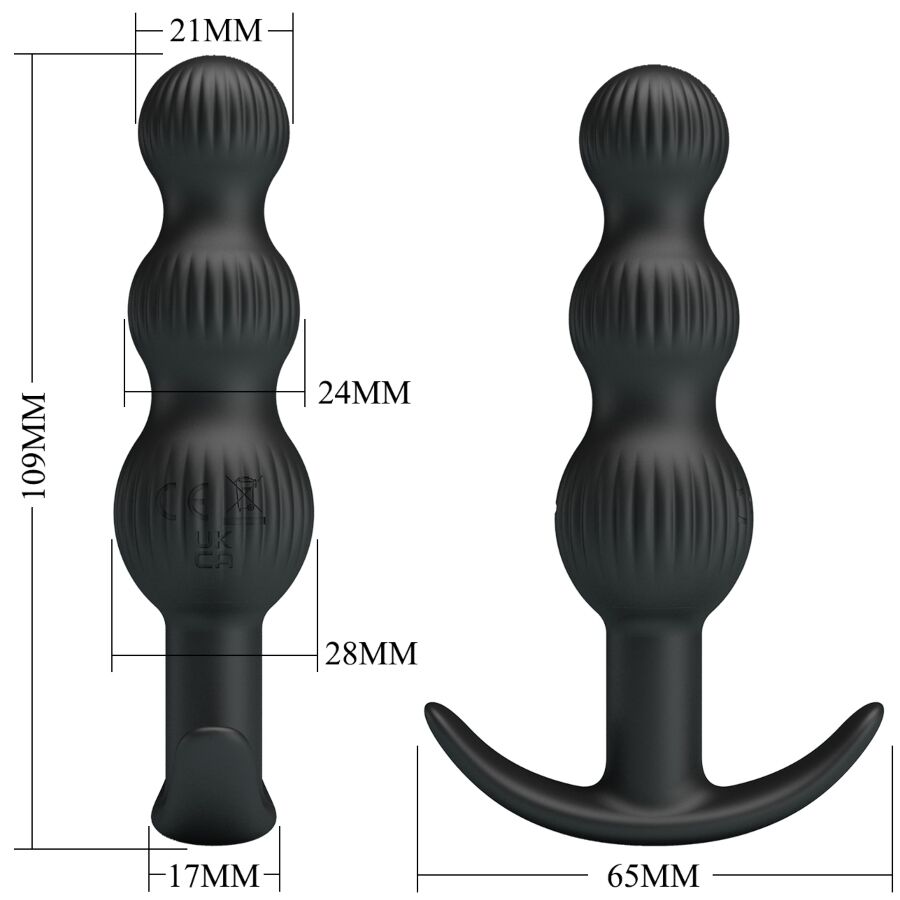 PRETTY LOVE Sidney anal vibrator i svart med 10 vibrationslägen