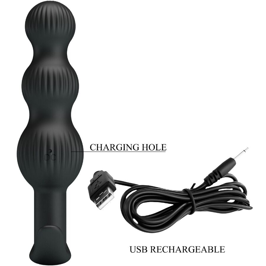 PRETTY LOVE Sidney anal vibrator i svart med 10 vibrationslägen